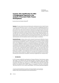 Germany after Qualification for EMU: A Disaggregated Approach to the Analysis of Structural Public Finance Developments
