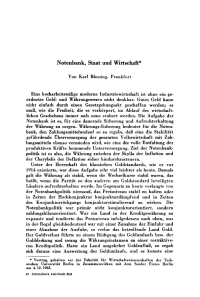 Notenbank, Staat und Wirtschaft