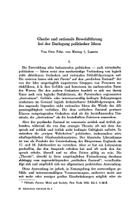 Glaube und rationale Beweisführung bei der Darlegung politischer Ideen