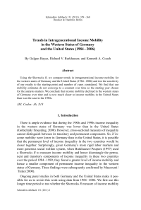 Trends in Intragenerational Income Mobility in the Western States of Germany and the United States (1984 – 2006)
