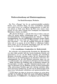 Wettbewerbsordnung und Eliminierungsplanung