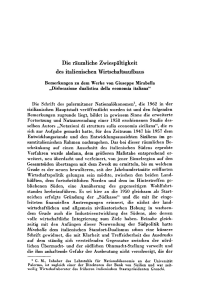 Die räumliche Zwiespältigkeit des italienischen Wirtschaftsaufbaus