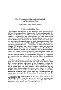 Das Erkenntnisobjekt der Sozialpolitik im Wandel der Zeit