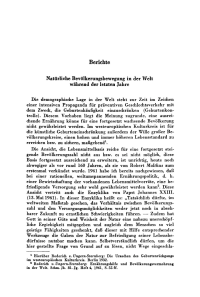 Natürliche Bevölkerungsbewegung in der Welt während der letzten Jahre