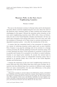 Monetary Policy in The Euro Area"s Neighbouring Countries