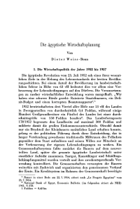 Die ägyptische Wirtschaftsplanung