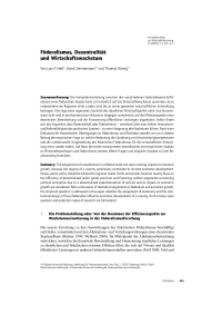Föderalismus, Dezentralität und Wirtschaftswachstum