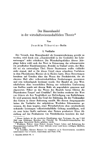 Der Binnenhandel in der wirtschaftswissenschaftlichen Theorie