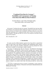 „Combined Firm Data for Germany" – Possibilities and Consequences of Merging Firm Data from Different Data Producers