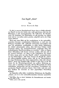 Zum Begriff „Arbeit“