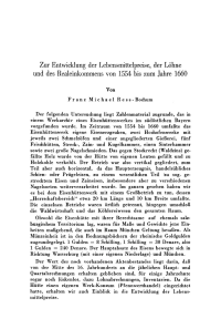 Zur Entwicklung der Lebensmittelpreise, der Löhne und des Realeinkommens von 1554 bis zum Jahre 1660