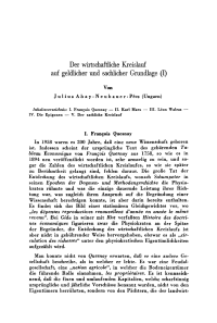 Der wirtschaftliche Kreislauf auf geldlicher und sachlicher Grundlage (I)