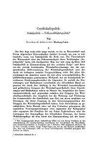 Gesellschaftspolitik — Sozialpolitik — Volkswohlfahrtspolitik