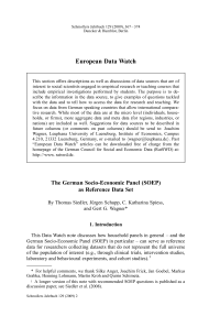 The German Socio-Economic Panel (SOEP) as Reference Data Set