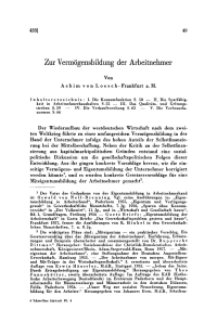 Zur Vermögensbildung der Arbeitnehmer