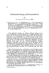 Verhaltenstorschung und Konsumtheorie
