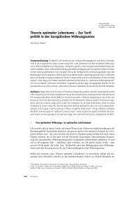 Theorie optimaler Lohnräume – Zur Tarifpolitik in der Europäischen Währungsunion
