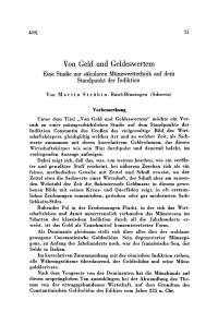 Von Geld und Geldeswertem