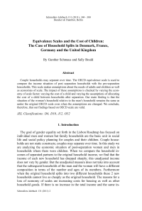 Equivalence Scales and the Cost of Children: The Case of Household Splits in Denmark, France, Germany and the United Kingdom