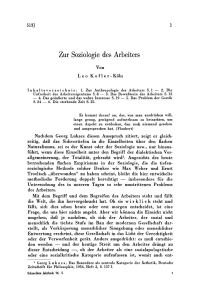 Zur Soziologie des Arbeiters