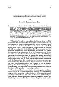 Konjunkturpolitik und neutrales Geld