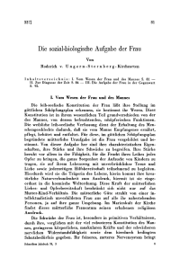 Die sozial-biologische Aufgabe der Frau