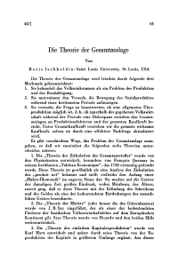 Die Theorie der Gesamtauslage