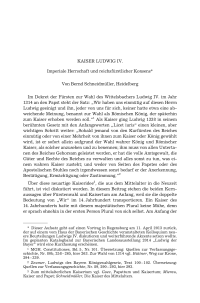Kaiser Ludwig IV. Imperiale Herrschaft und reichsfürstlicher Konsens