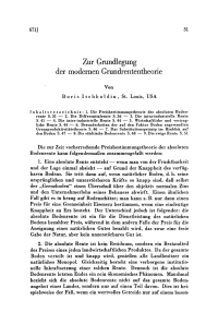 Zur Grundlegung der modernen Grundrententheorie