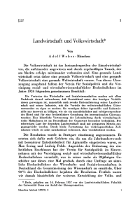 Landwirtschaft und Volkswirtschaft