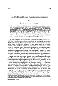 Die Problematik des Marxismus-Leninismus