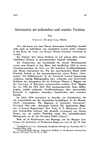 Automation als technisches und soziales Problem