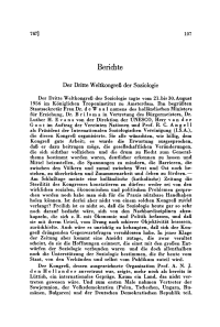 Der Dritte Weltkongreß der Soziologie