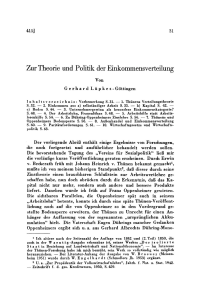 Zur Theorie und Politik der Einkommensverteilung