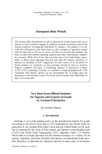 New Data from Official Statistics for Imports and Exports of Goods by German Enterprises