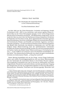 Things That Matter. Zur Geschichte der materiellen Kultur in der Frühneuzeitforschung