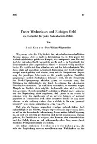 Freier Wechselkurs und Richtiges Geld die Heilmittel für jedes Außenhandels-Defizit