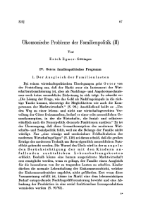 Ökomonische Probleme der Familienpolitik (II)