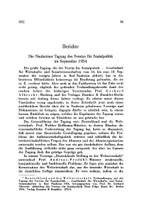 Die Nauheimer Tagung des Vereins für Sozialpolitik im September 1954