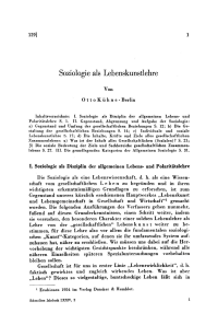 Soziologie als Lebenskunstlehre