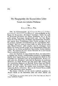 Die Hauptpunkte der Keynes’schen Lehre