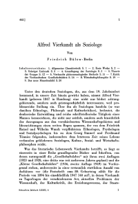 Alfred Vierkandt als Soziologe