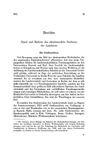 Stand und Reform des akademischen Studiums der Landwirte