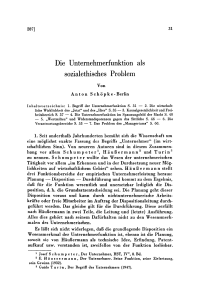 Die Unternehmerfunktion als sozialethisches Problem