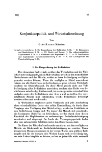Konjunkturpolitik und Wirtschaftsordnung