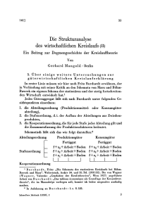 Die Strukturanalyse des wirtschaftlichen Kreislaufes (II)