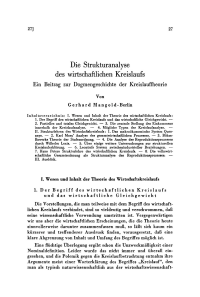 Die Strukturanalyse des wirtschaftlichen Kreislaufs