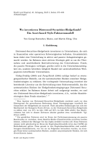 Wo investieren Distressed-Securities-Hedgefonds? Ein Asset-based Style-Faktorenmodell