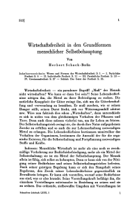 Wirtschaftsfreiheit in den Grundformen menschlicher Selbstbehauptung