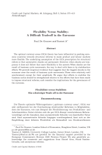 Flexibility Versus Stability: A Difficult Tradeoff in the Eurozone